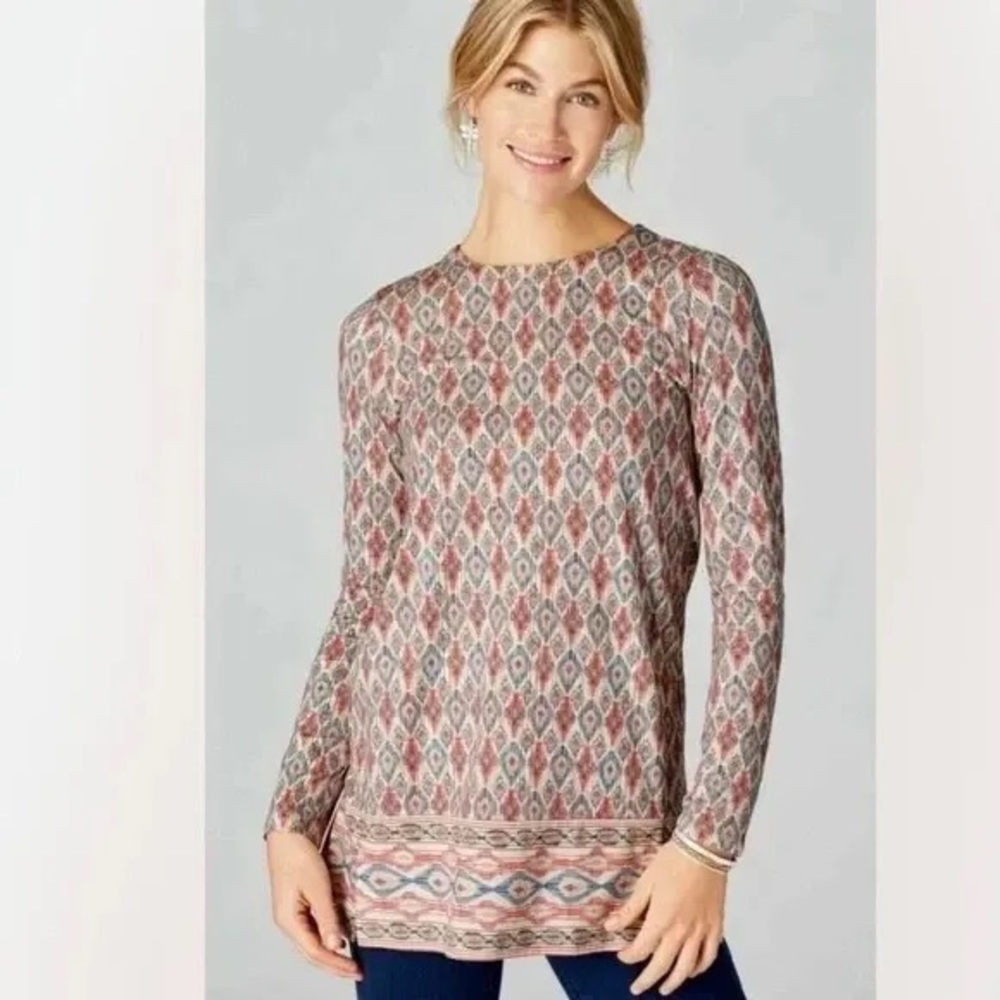 J. Jill Luxe Supima Forward Seam Tunic, Size Small-Petite